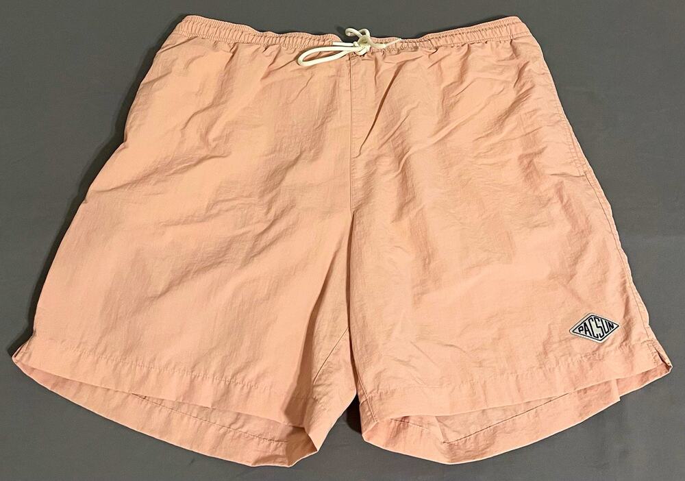 PacSun Swim Shorts Mens XL Pink Solid Drawstring Elastic Waist Mesh Lined